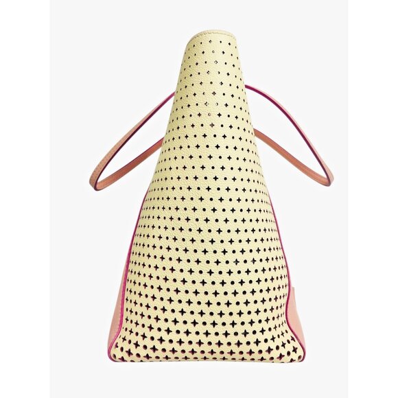 LOUIS VUITTON Calfskin Perforated Lockme Cabas Rose Poudre Bag Shoulder Tote - Picture 5 of 16